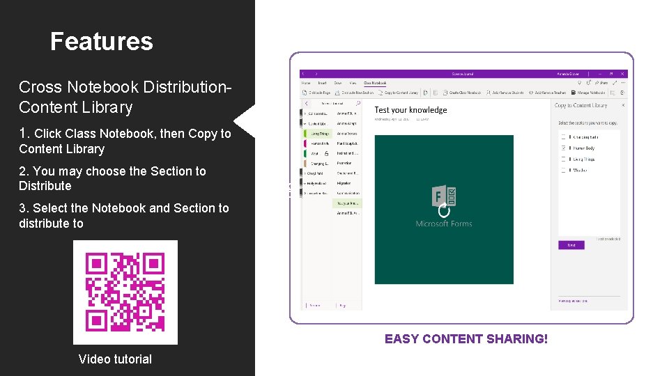 Features Cross Notebook Distribution. Content Library 1. Click Class Notebook, then Copy to Content
