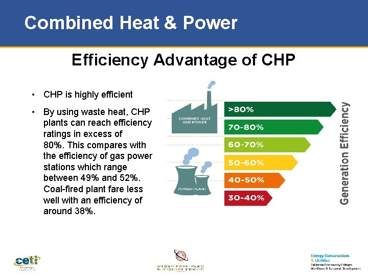 Combined Heat & Power Efficiency Advantage of CHP • CHP is highly efficient •
