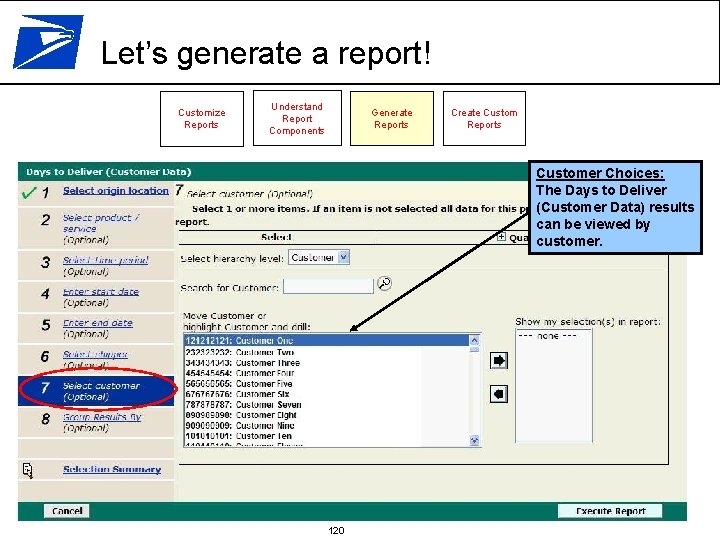 Let’s generate a report! Customize Reports Understand Report Components Generate Reports Create Custom Reports