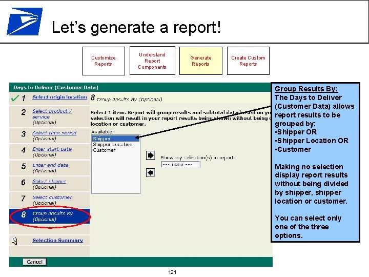 Let’s generate a report! Customize Reports Understand Report Components Generate Reports Create Custom Reports
