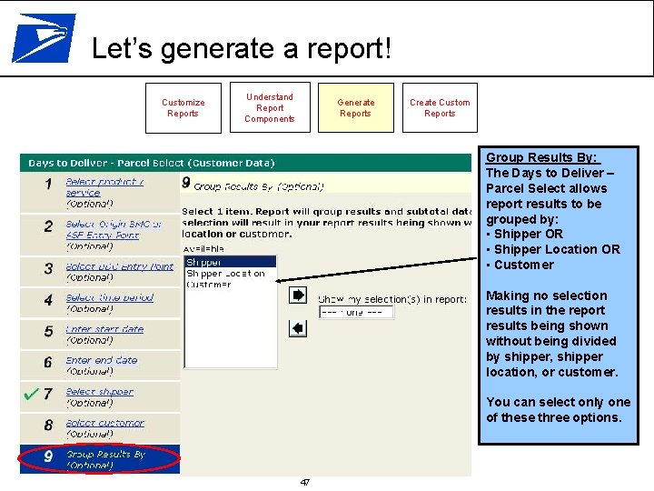 Let’s generate a report! Customize Reports Understand Report Components Generate Reports Create Custom Reports