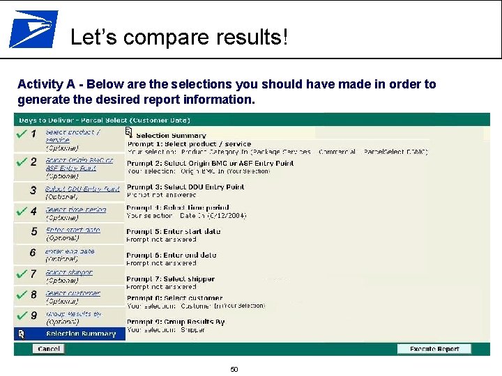 Let’s compare results! Activity A - Below are the selections you should have made