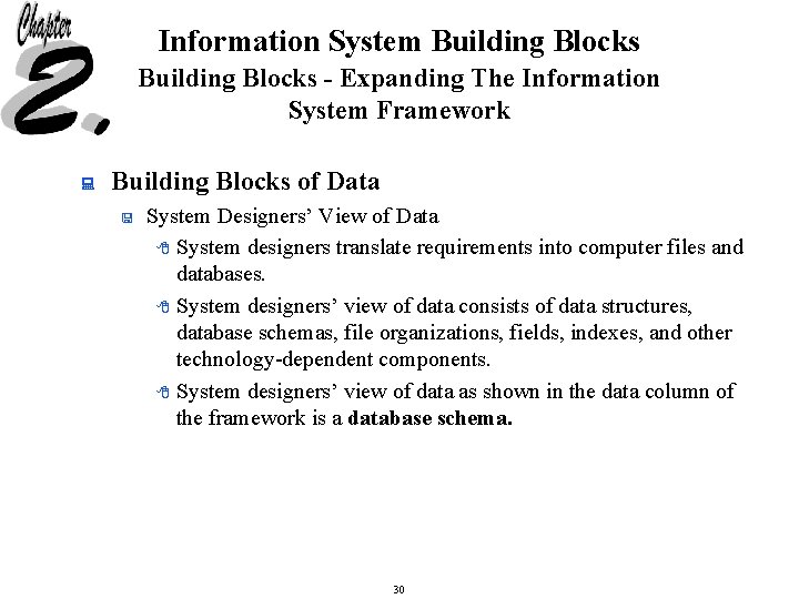 Information System Building Blocks - Expanding The Information System Framework : Building Blocks of