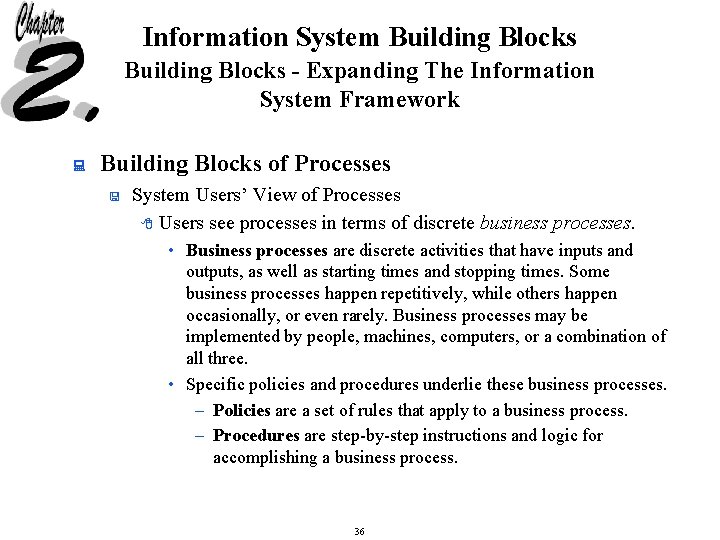 Information System Building Blocks - Expanding The Information System Framework : Building Blocks of