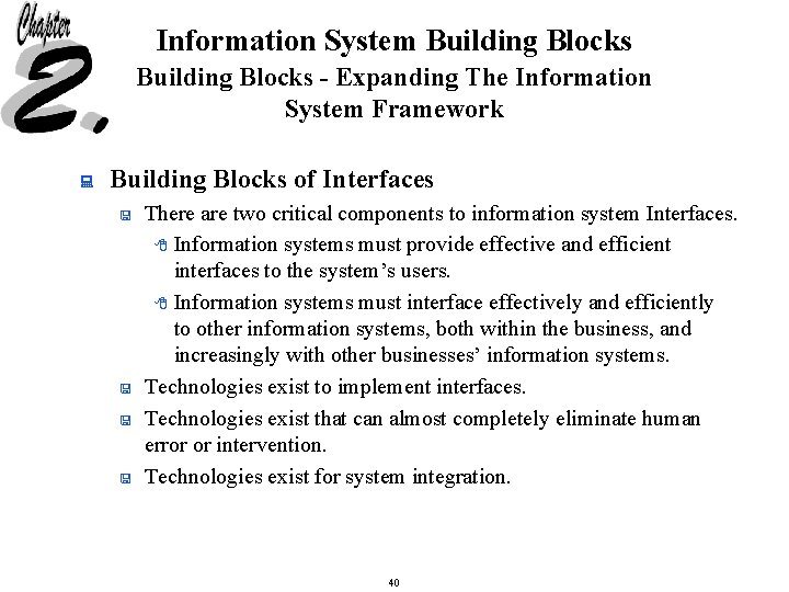 Information System Building Blocks - Expanding The Information System Framework : Building Blocks of