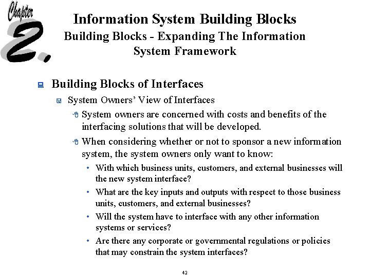 Information System Building Blocks - Expanding The Information System Framework : Building Blocks of