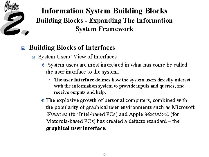 Information System Building Blocks - Expanding The Information System Framework : Building Blocks of