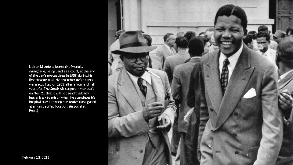 Nelson Mandela, leaves the Pretoria synagogue, being used as a court, at the end