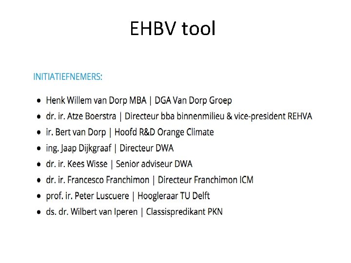 EHBV tool 