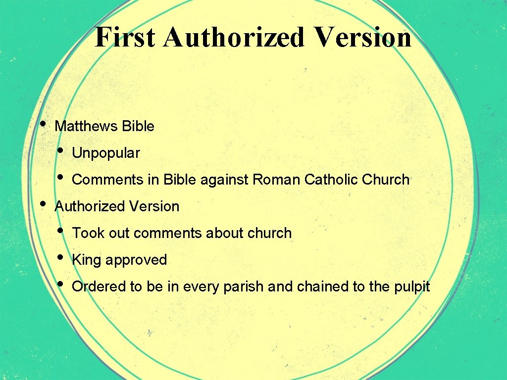First Authorized Version • Matthews Bible • • • Unpopular Comments in Bible against