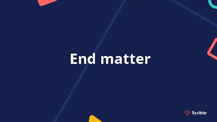 End matter 