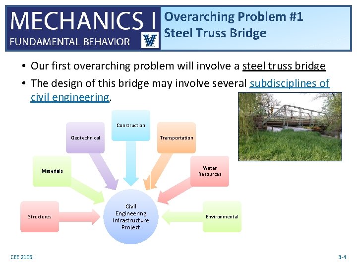 Overarching Problem #1 Steel Truss Bridge • Our first overarching problem will involve a