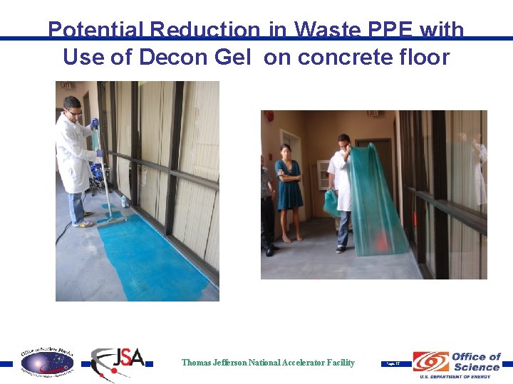 Potential Reduction in Waste PPE with Use of Decon Gel on concrete floor Thomas