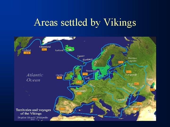 Areas settled by Vikings 