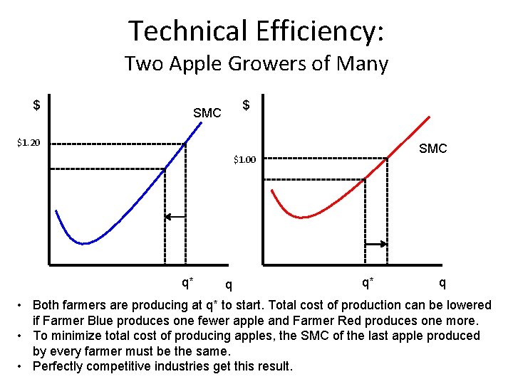 Technical Efficiency: Two Apple Growers of Many $ $ SMC $1. 20 SMC $1.