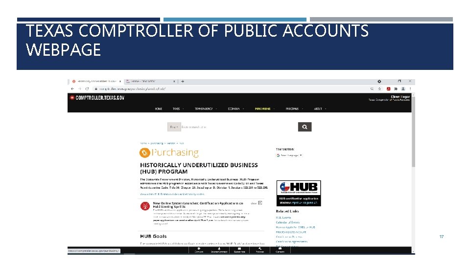 TEXAS COMPTROLLER OF PUBLIC ACCOUNTS WEBPAGE 17 