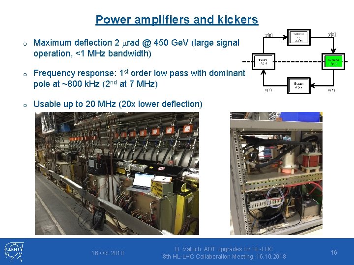 Power amplifiers and kickers o Maximum deflection 2 mrad @ 450 Ge. V (large