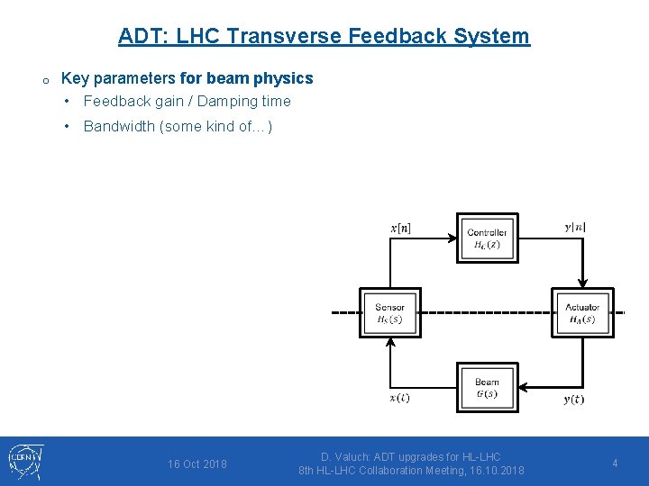 ADT: LHC Transverse Feedback System o Key parameters for beam physics • Feedback gain