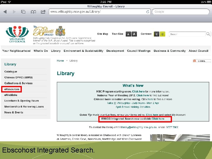 Ebscohost Integrated Search. 