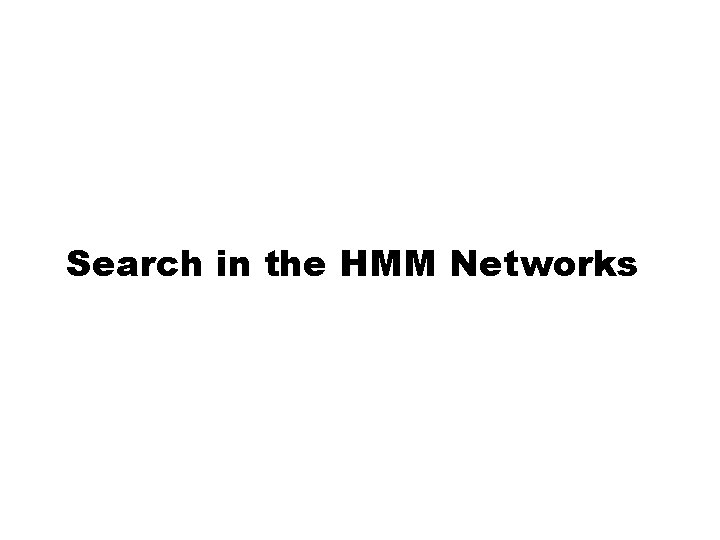 Search in the HMM Networks 
