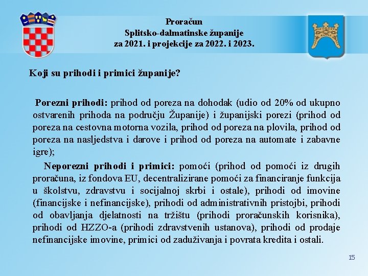 Proračun Splitsko-dalmatinske županije za 2021. i projekcije za 2022. i 2023. Koji su prihodi