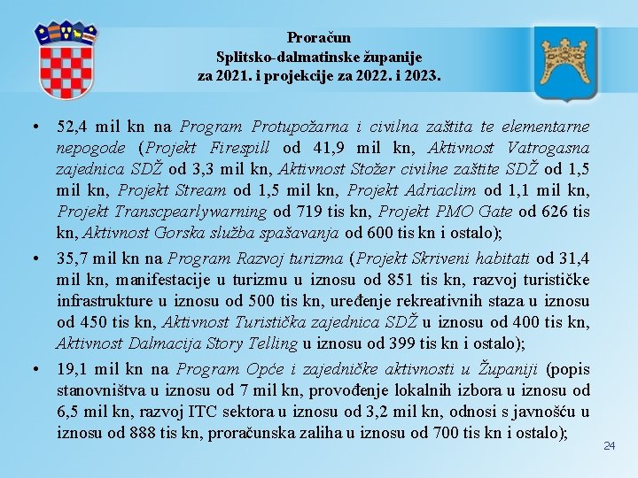 Proračun Splitsko-dalmatinske županije za 2021. i projekcije za 2022. i 2023. • 52, 4
