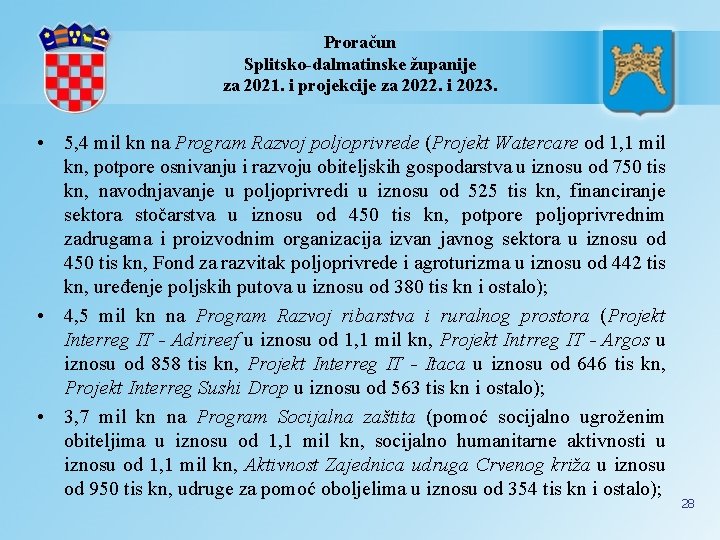 Proračun Splitsko-dalmatinske županije za 2021. i projekcije za 2022. i 2023. • 5, 4