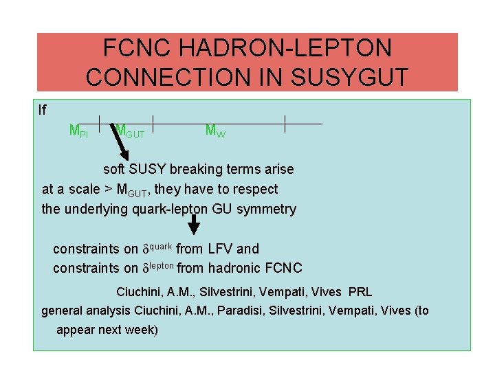 FCNC HADRON-LEPTON CONNECTION IN SUSYGUT If MPl MGUT MW soft SUSY breaking terms arise