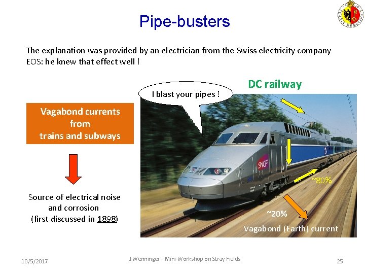 Pipe-busters The explanation was provided by an electrician from the Swiss electricity company EOS: