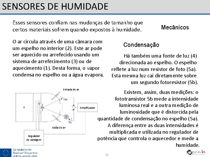 SENSORES DE HUMIDADE Esses sensores confiam nas mudanças de tamanho que certos materiais sofrem