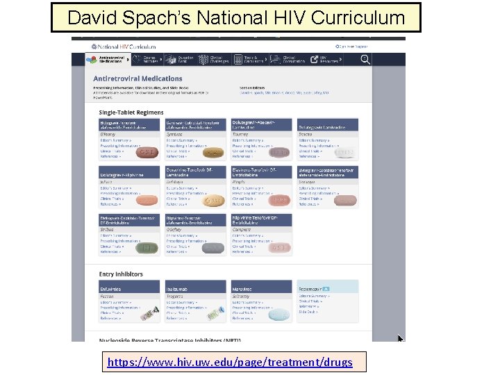 David Spach’s National HIV Curriculum https: //www. hiv. uw. edu/page/treatment/drugs 