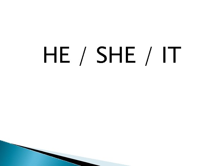 HE / SHE / IT 