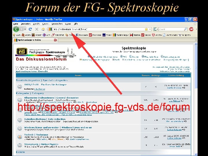 Forum der FG- Spektroskopie 