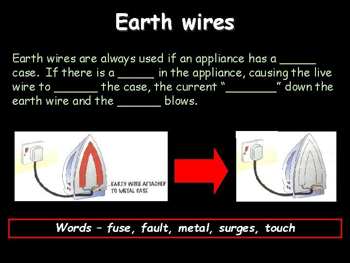 Earth wires are always used if an appliance has a _____ case. If there