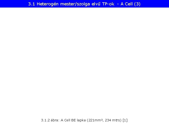 3. 1 Heterogén mester/szolga elvű TP-ok - A Cell (3) 3. 1. 2 ábra: