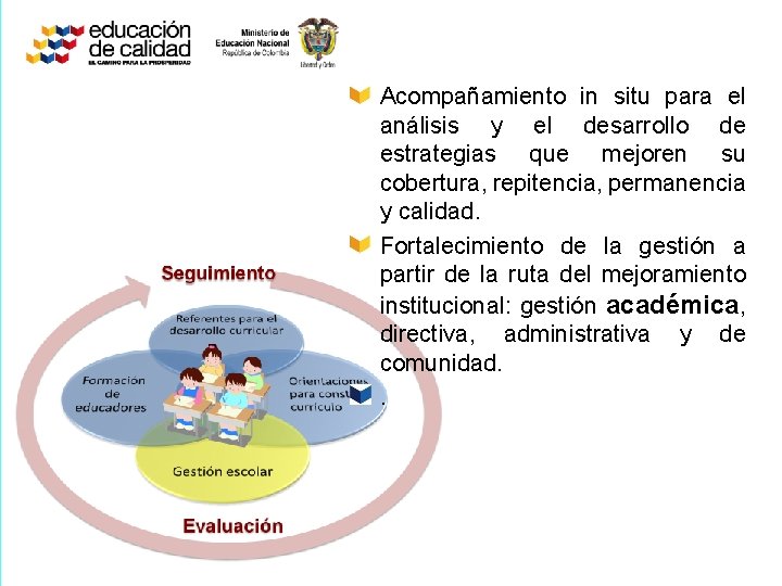 Acompañamiento in situ para el análisis y el desarrollo de estrategias que mejoren su