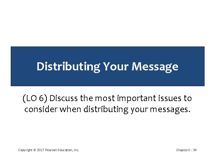 Distributing Your Message (LO 6) Discuss the most important issues to consider when distributing