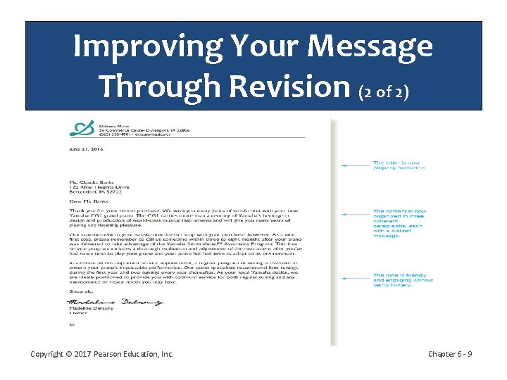 Improving Your Message Through Revision (2 of 2) Copyright © 2017 Pearson Education, Inc.