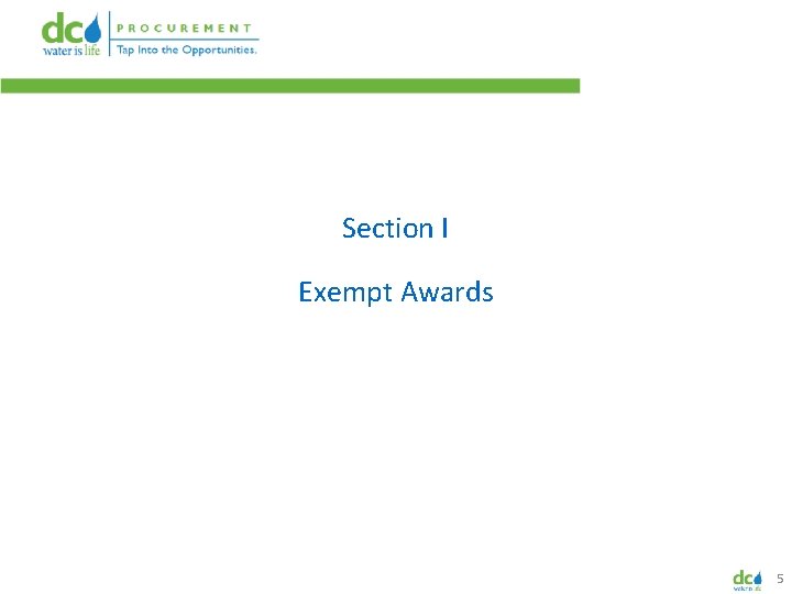 Section I Exempt Awards 5 