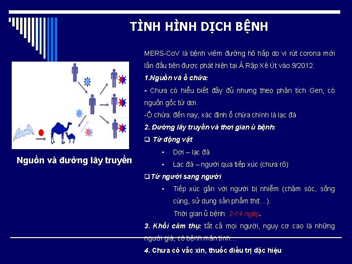 TÌNH HÌNH DỊCH BỆNH MERS-Co. V là bệnh viêm đường hô hấp do vi