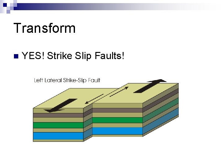 Transform n YES! Strike Slip Faults! 