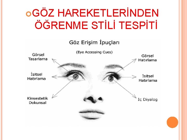  GÖZ HAREKETLERİNDEN ÖĞRENME STİLİ TESPİTİ 