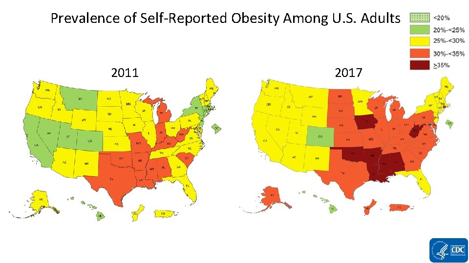 Prevalence of Self-Reported Obesity Among U. S. Adults 2011 2017 