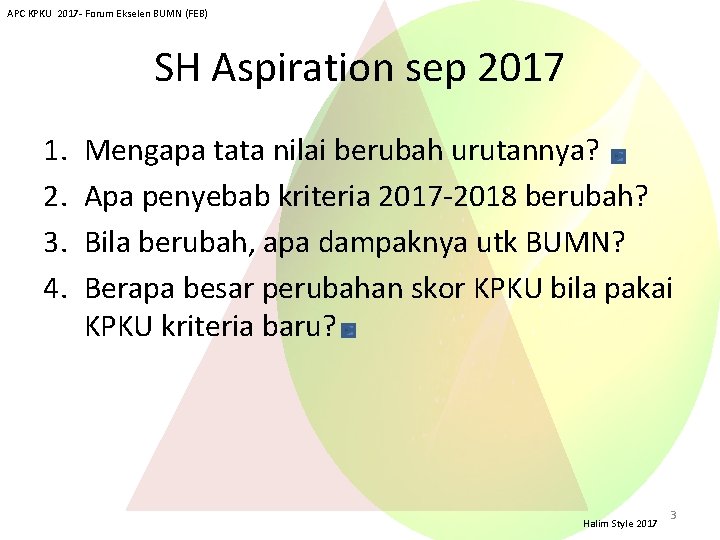 APC KPKU 2017 - Forum Ekselen BUMN (FEB) SH Aspiration sep 2017 1. 2.