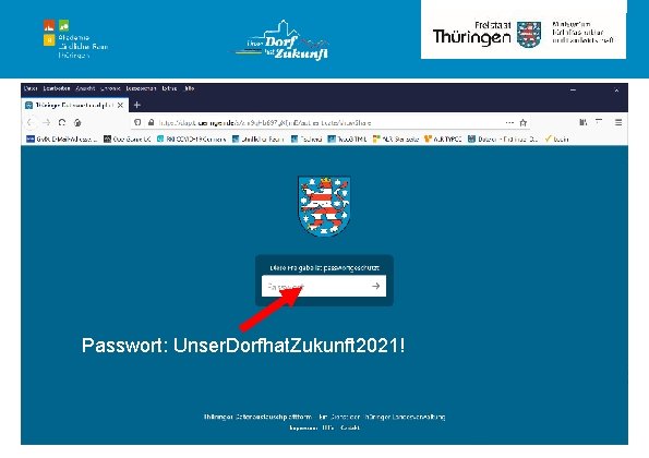 Rubrik Passwort: Unser. Dorfhat. Zukunft 2021! 