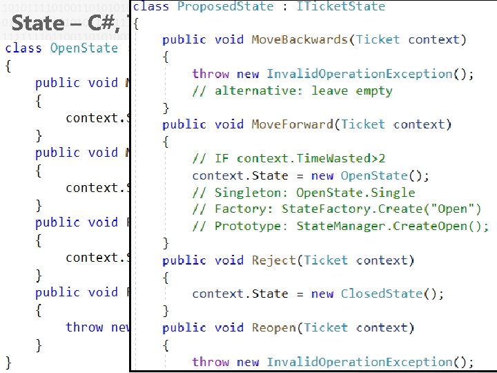 State – C#, Tickets 26 