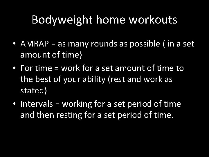 Bodyweight home workouts • AMRAP = as many rounds as possible ( in a