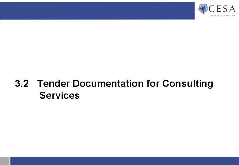 3. 2 Tender Documentation for Consulting Services 3. 2 Tender Documentation for Consulting Services