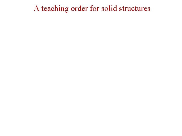 A teaching order for solid structures 