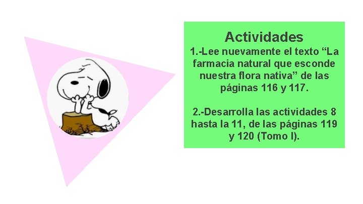 Actividades 1. -Lee nuevamente el texto “La farmacia natural que esconde nuestra flora nativa”